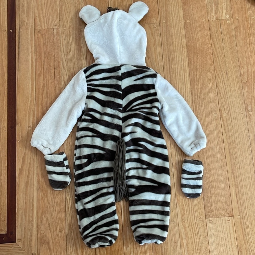 Coco Village Zebra costume - Zozo onesie with hood and mitts size 2T - Picture 4 of 7